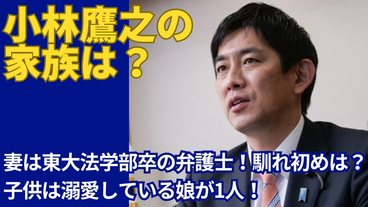 【画像】小林鷹之の妻は東大卒の弁護士！元外務省職員でハイスペック経歴が凄い！木田秋津